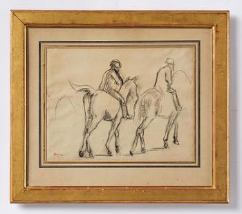 Edgar Degas, "Deux Cavaliers" (Two riders).