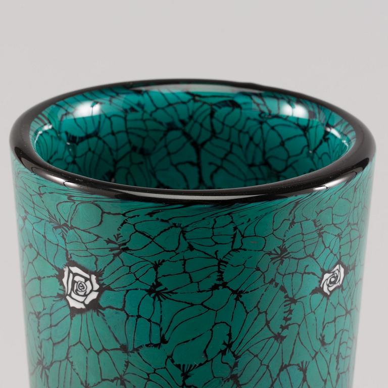 A VITTORIO FERRO MURRINE GLASS VASE FOR FRATELLI PAGNIN AROUND 1990-2000.