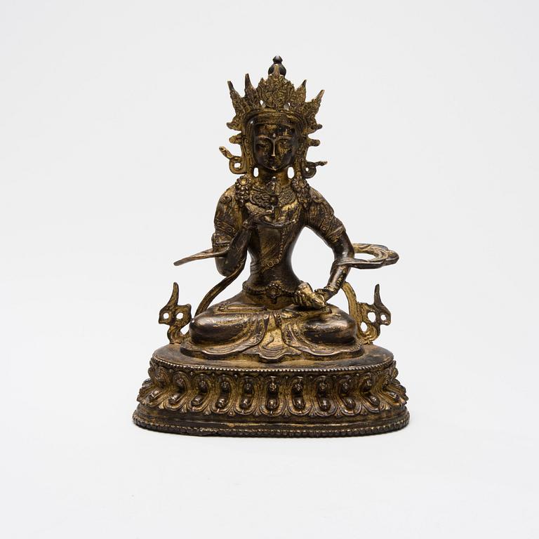 SKULPTUR, mässing, Tibet/Nepal 1900-talets slut.