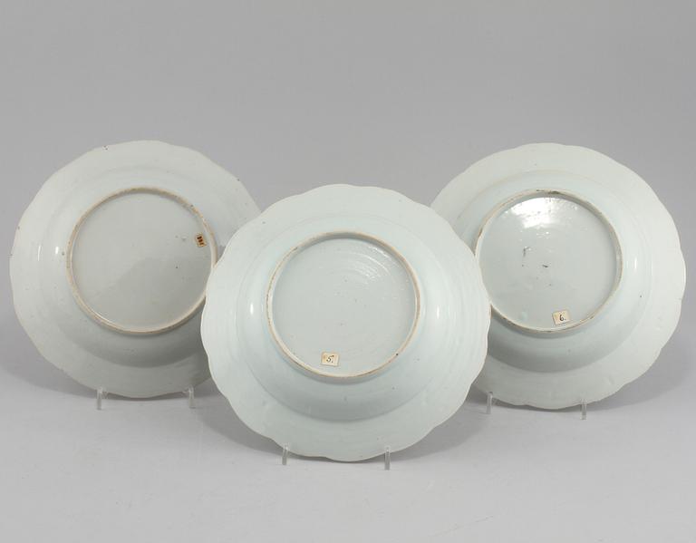 TALLRIKAR, 6 st, porslin Kina, 1700-tal.