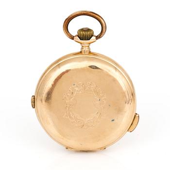 FICKUR, 14 k guld, Kronograf och repetition, No 74356, omkring 1900.