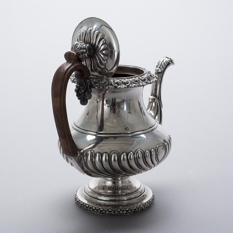 KAFFEKANNA, nysilver, England, empirestil, 1900-tal, NS.
