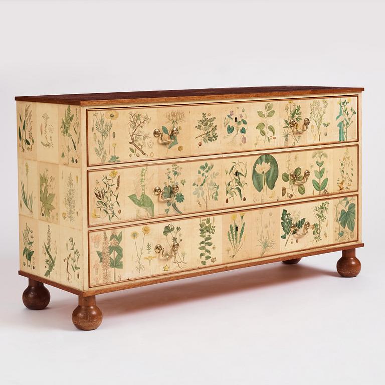 Josef Frank, a 'Flora' chest of drawers, Svenskt Tenn Sweden 1930-40s.