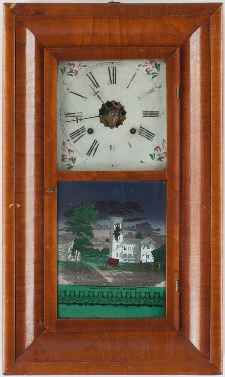 VÄGGUR, Waterbury Clock Company Connecticut, USA, 1800-talets mitt.