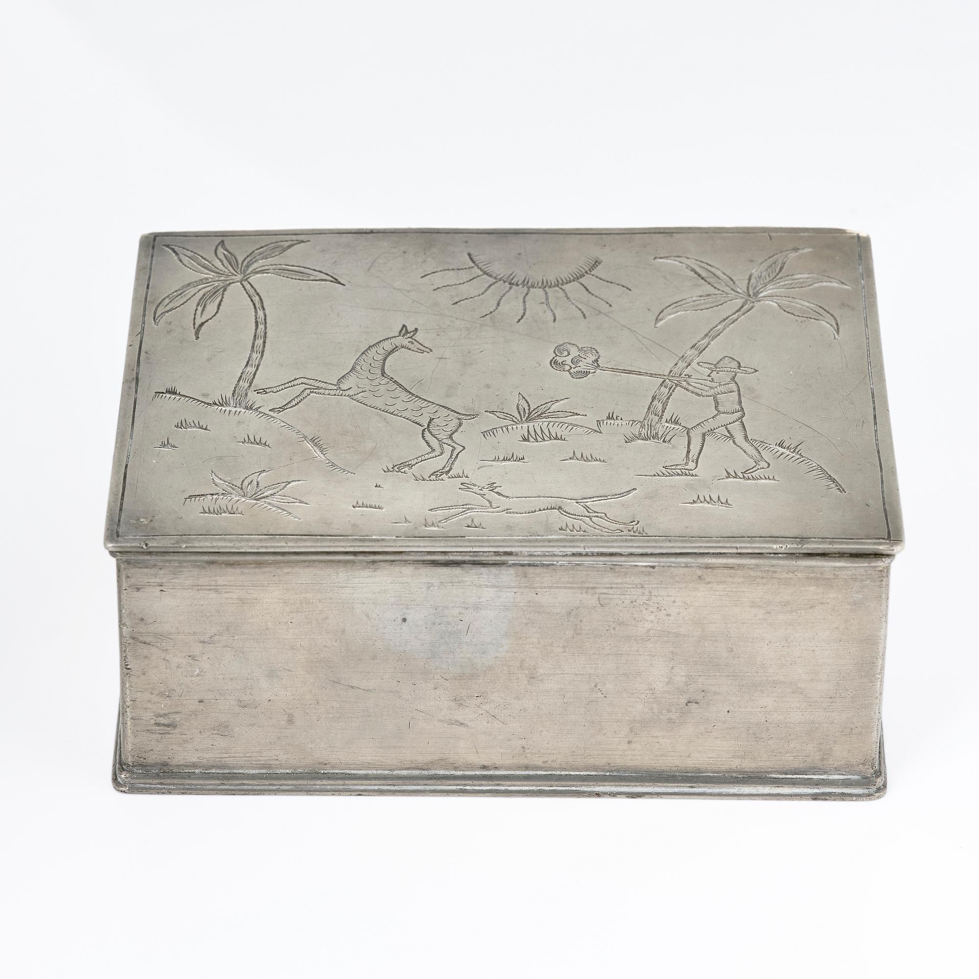 Nils Fougstedt, attributed to, a lidded box, Herman Bergman konstgjuteri, Stockholm, 1927.