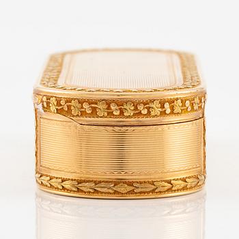 A Swedish 18th century 18K gold-box, mark of Friedrich Fyrwald, Stockholm 1794.
