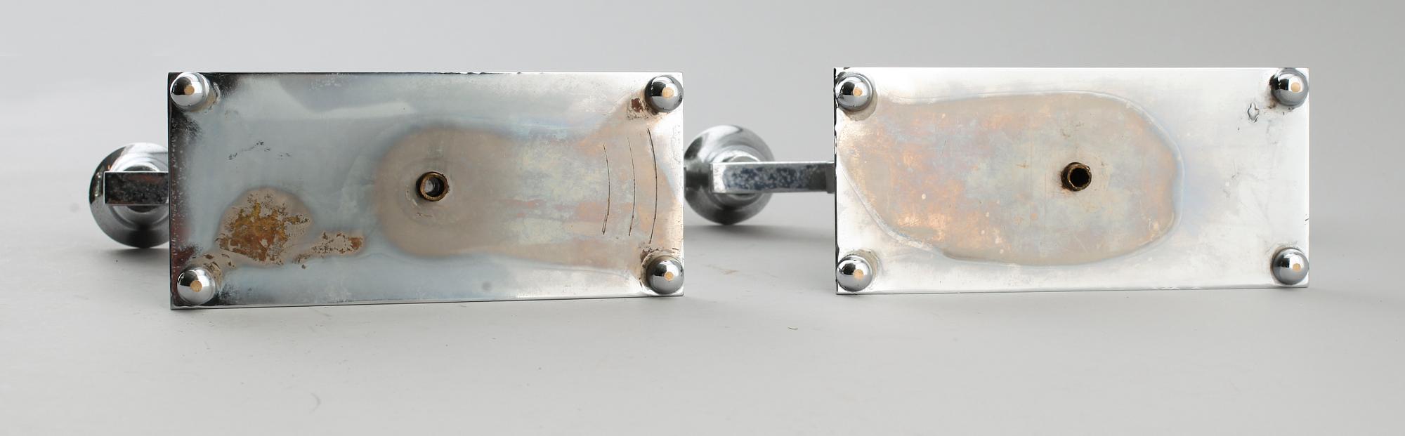 KANDELABRAR, 1 par, nysilver, art déco, 1900-talets första hälft.