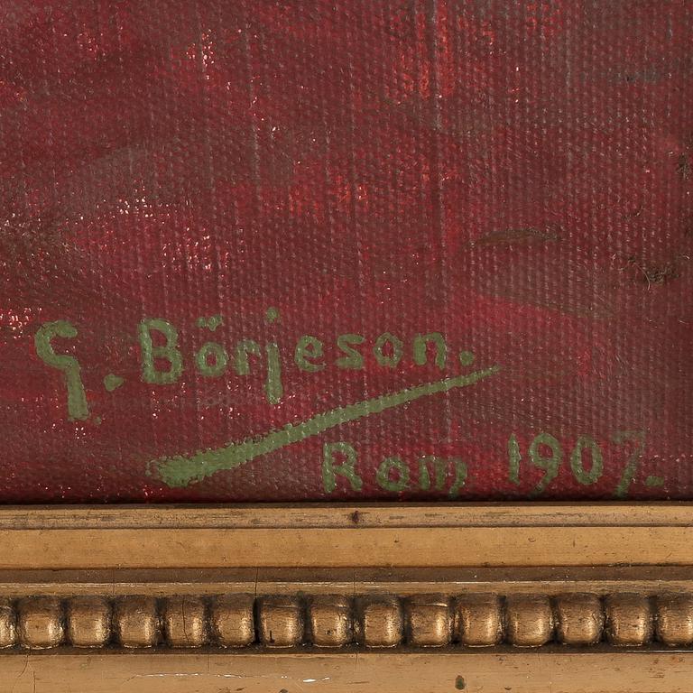 GUNNAR BÖRJESSON, olja på duk, signerad samt daterad Rom 1907.