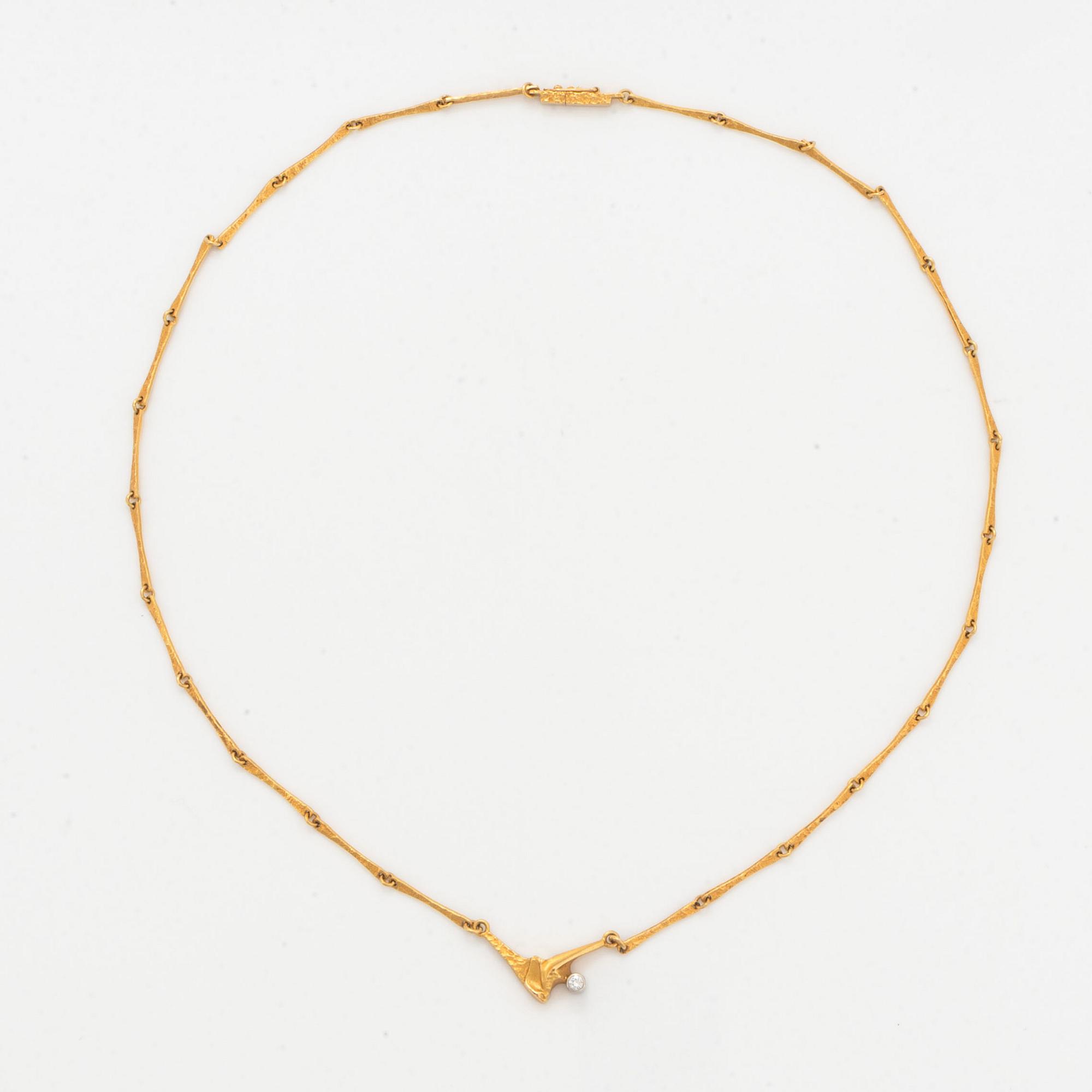 Björn Weckström, collier med briljantslipad diamant, Lapponia, 1997.