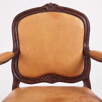 A Swedish Rococo armchair by J Mansnerus master 1756-79.