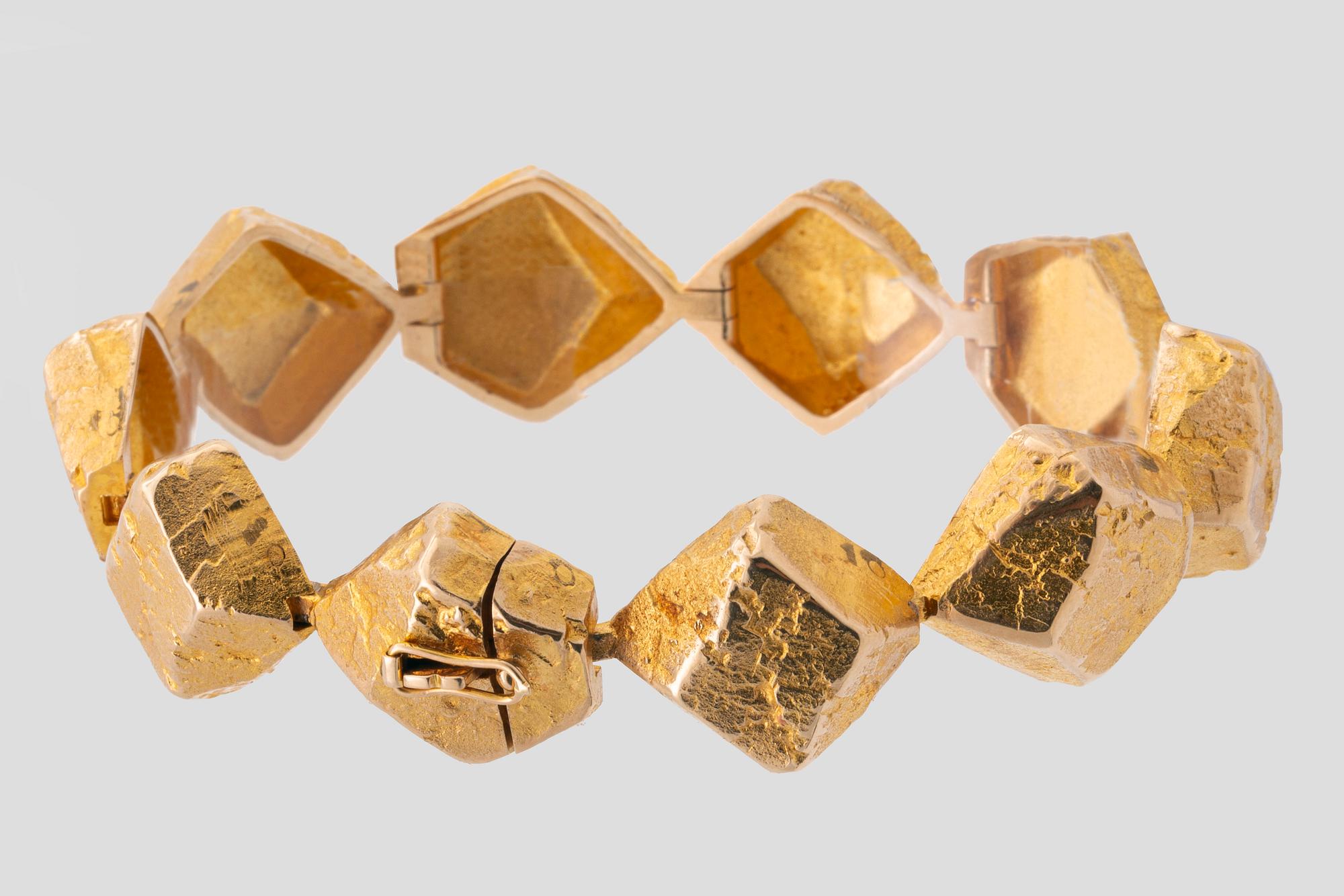 A Bjärn Wevkström 14K gold bracelet 1971, weight ca 45,8 gr.