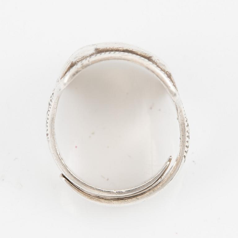 Ring, David Andersen, sterlingsilver, Norge.