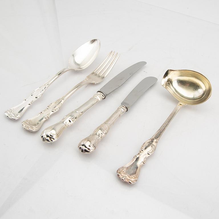 A Swedish 20th century set of 39 pcs of sivler cutlery mark of GAB Eskilstuna 1973 total weight 2238 grams.