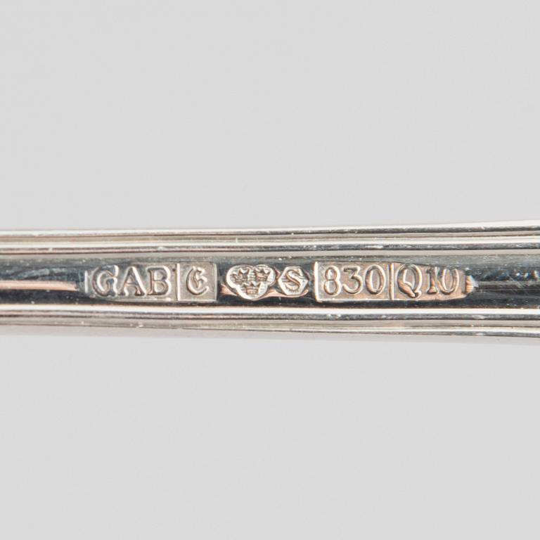 Cutlery service, 63 pieces, silver model Olga, GAB and CG Hallberg, 1960s-70s.