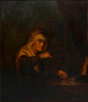 OKÄND KONSTNÄR, olja på duk. Omkring år 1900.