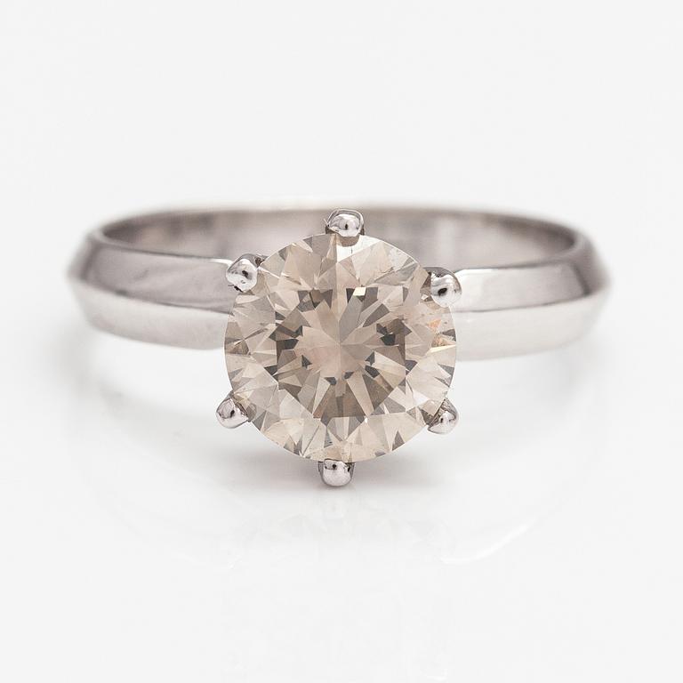 Ring, 14K vitguld, diamant ca 2.51 ct.