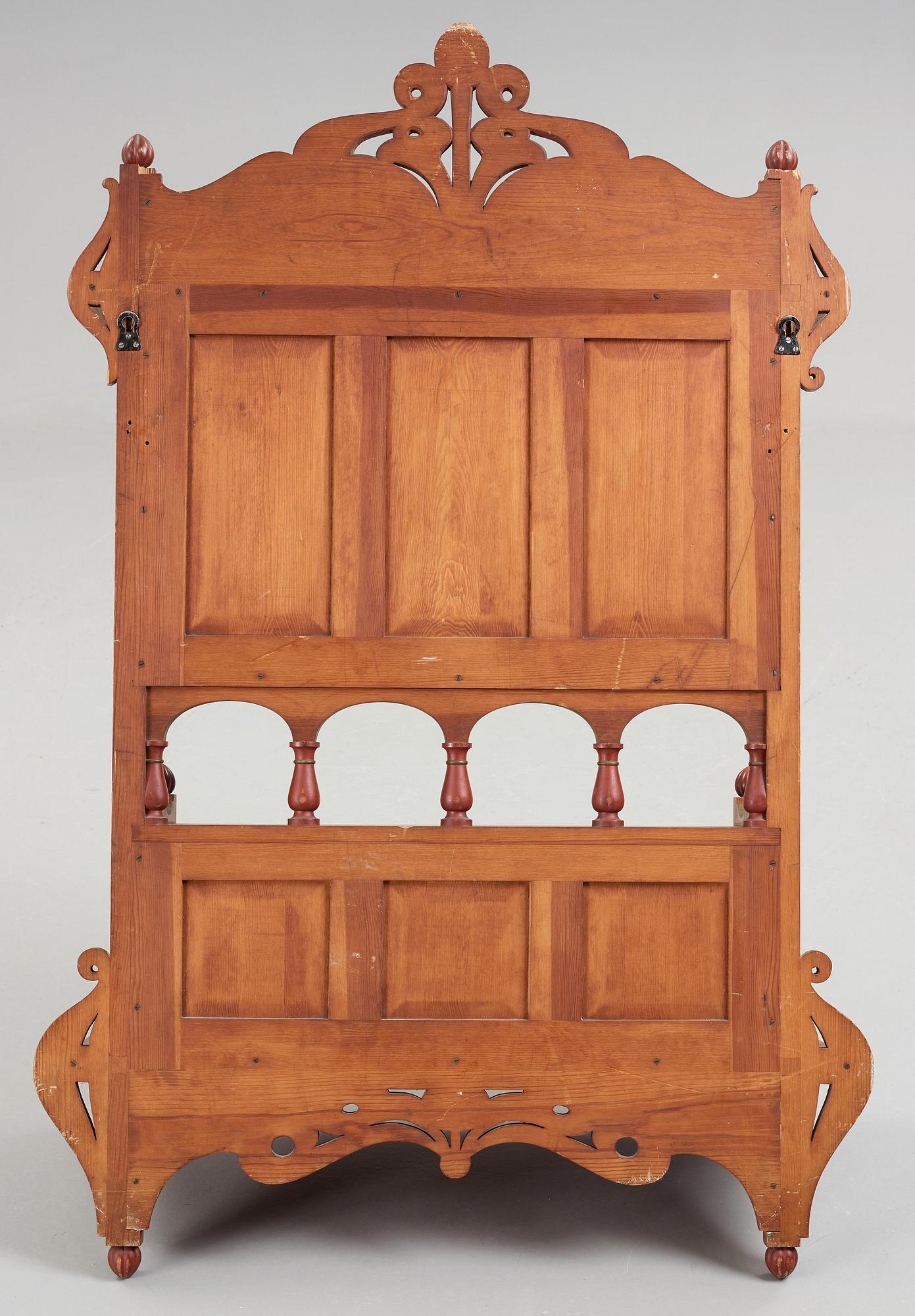 A Swedish Art Nouveau painted shelf executed by A． Lagerberg, 1897.