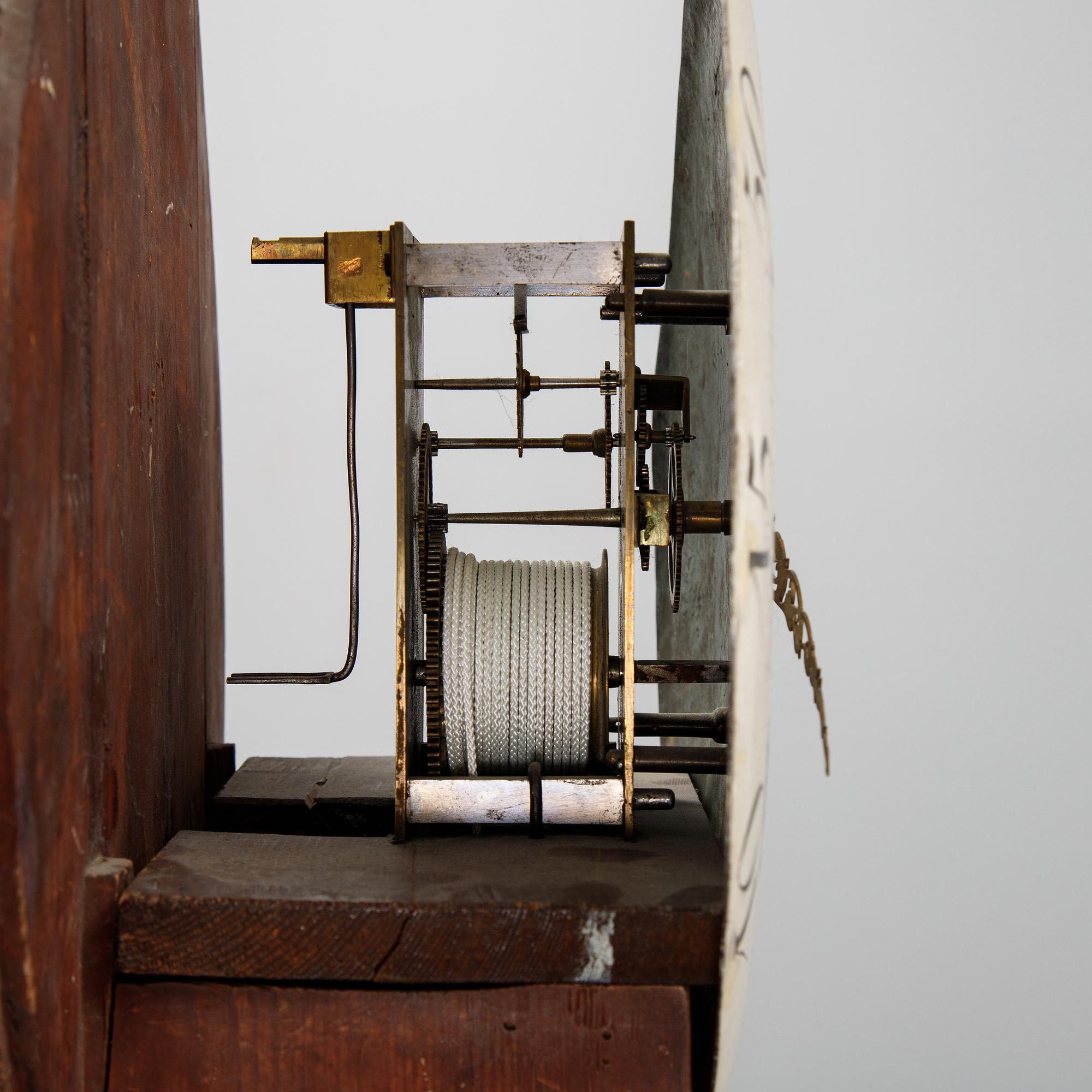 A Swedish painted Rococo longcase clock mid 1700's.