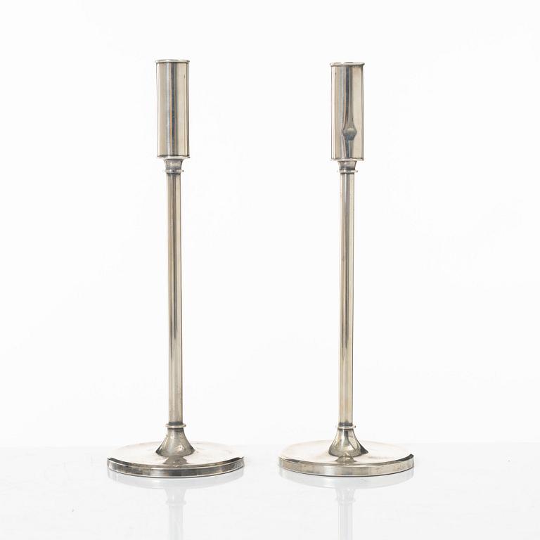 A pair of Swedish silver candlesticks, marks of Tore Eldh, K&EC, Gothenburg 1965-1967.