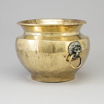 a 18th century brass flower pot.
