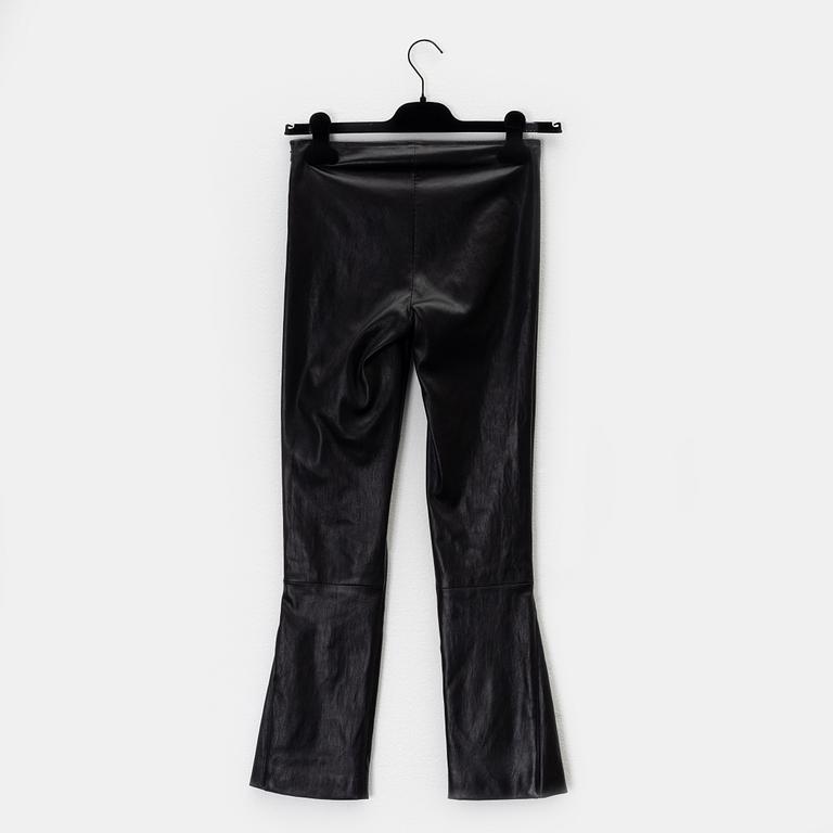 The Row, a pair of black leather pants "Jellerton", size 0.