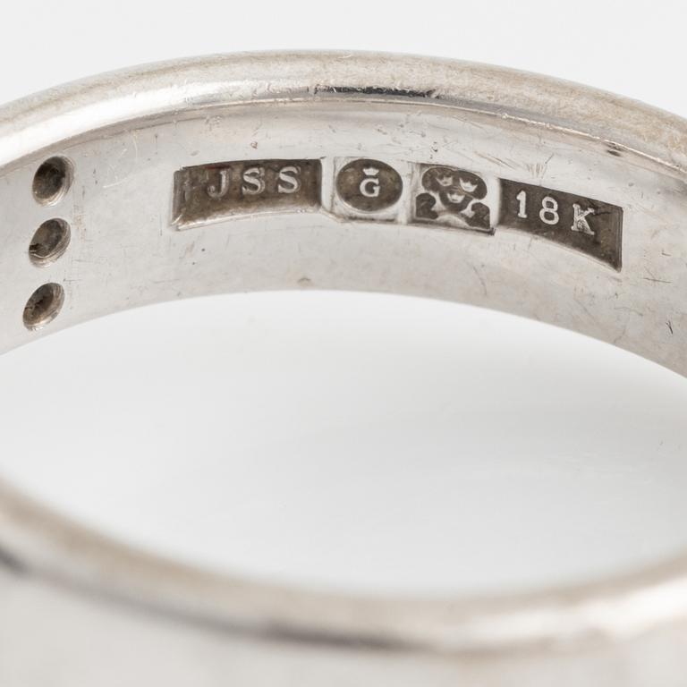 Ring, white gold, Jarl Sandin, with aquamarine and brilliant cut diamonds.