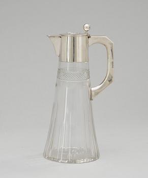 92. A glass and silver jug, Austria 1901-1921.