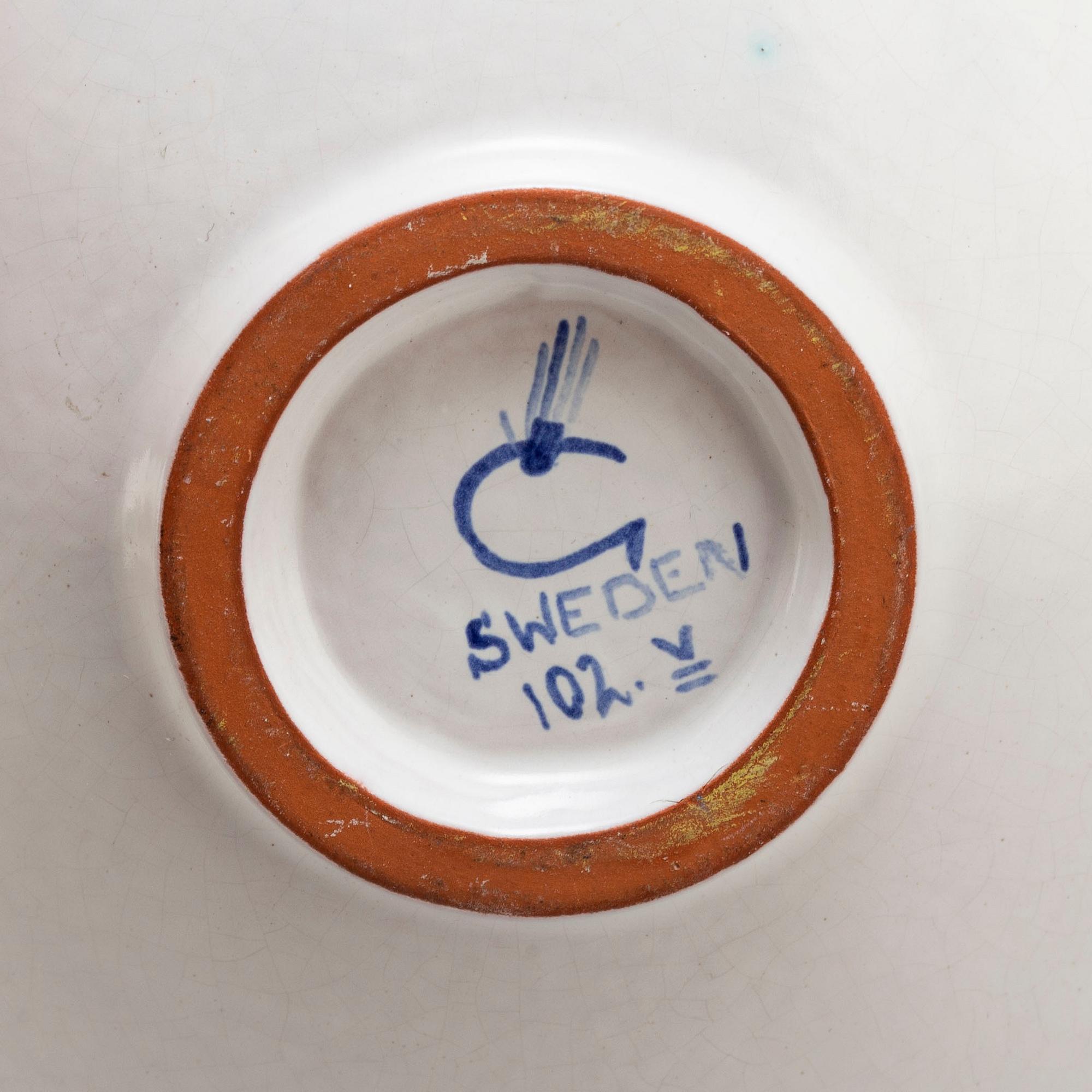 STIG LINDBERG, fat, 2 st, fajans, Gustavsberg Studio.