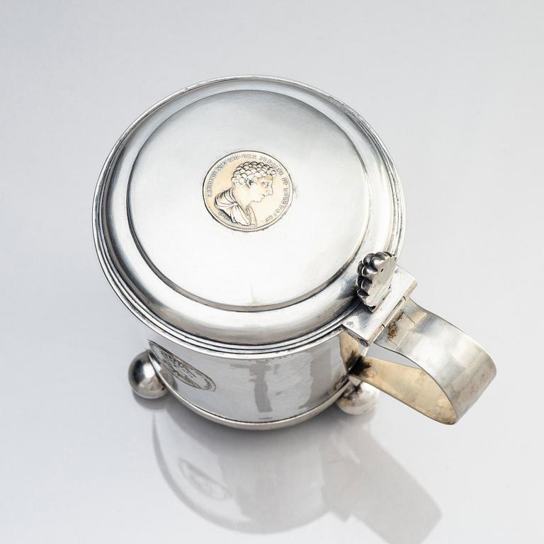 A Swedish early 19th century silver tankard, mark of Abraham Hamnqvist, (active 1815-1842) Åmål.