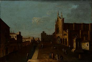 CANALETTO, HANS EFTERFÖLJD, VY ÖVER CAMPO DI SAN GIOVANNI E PAOLO.