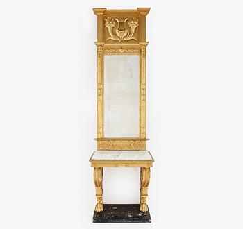SPEGEL och KONSOLBORD, senempire, 1800-tal.