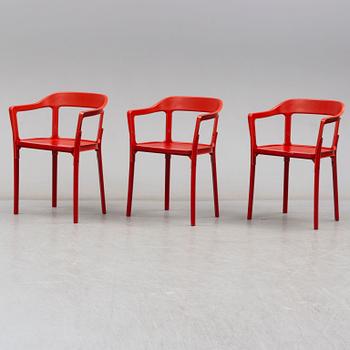 Ronan & Erwan Bouroullec, three 'Steelwood' chairs from Magis, Italy.