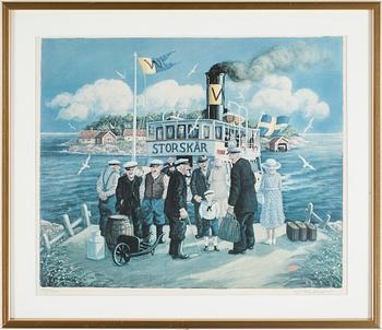 Bert Håge Häverö · BERT HÅGE HÄVERÖ, färglitografi, signerad och numrerad 169/250, daterad -77.