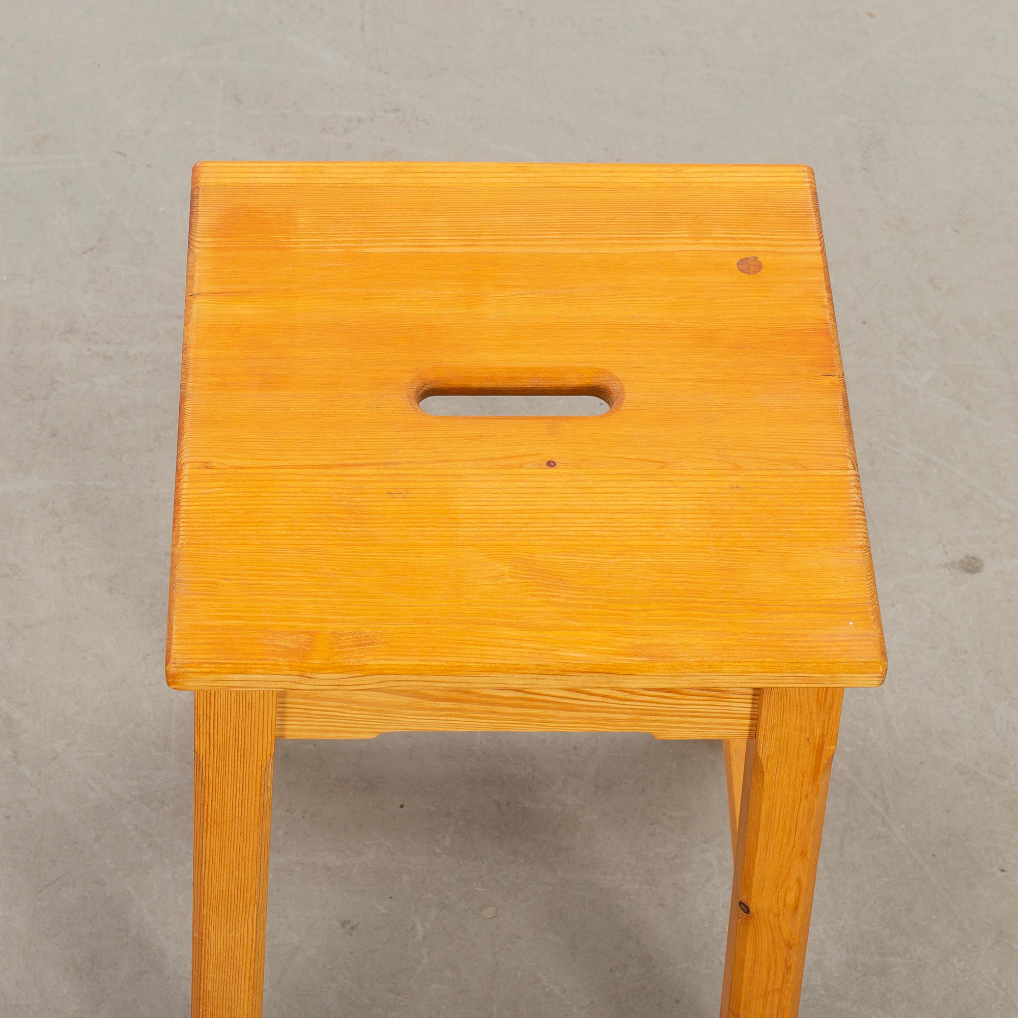 A PINEWOOD STOOL DESIGN OLOF PIRA.