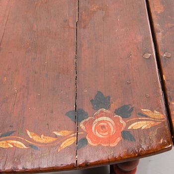 A painted 18th Century Baroque gate leg table.