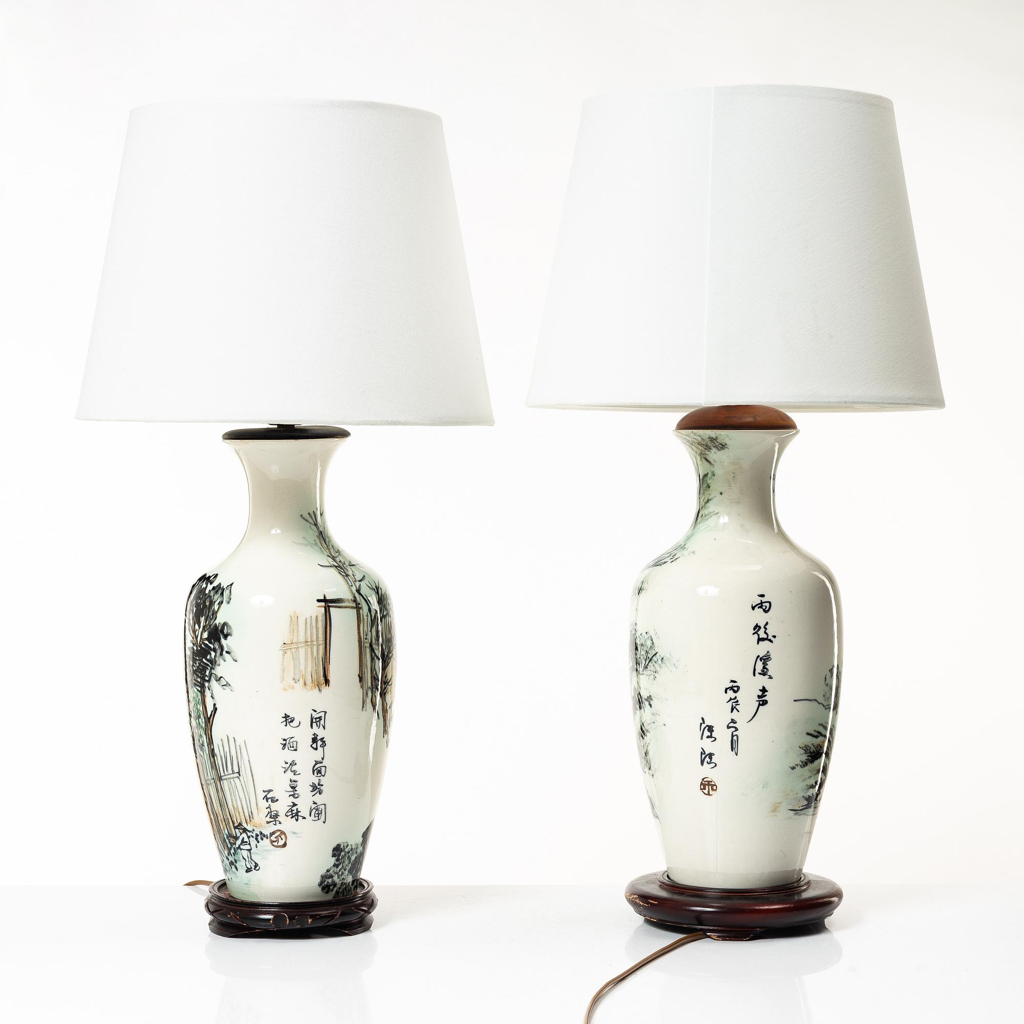 A matched pair of table lamps, Bergboms, second half of the 20th century.