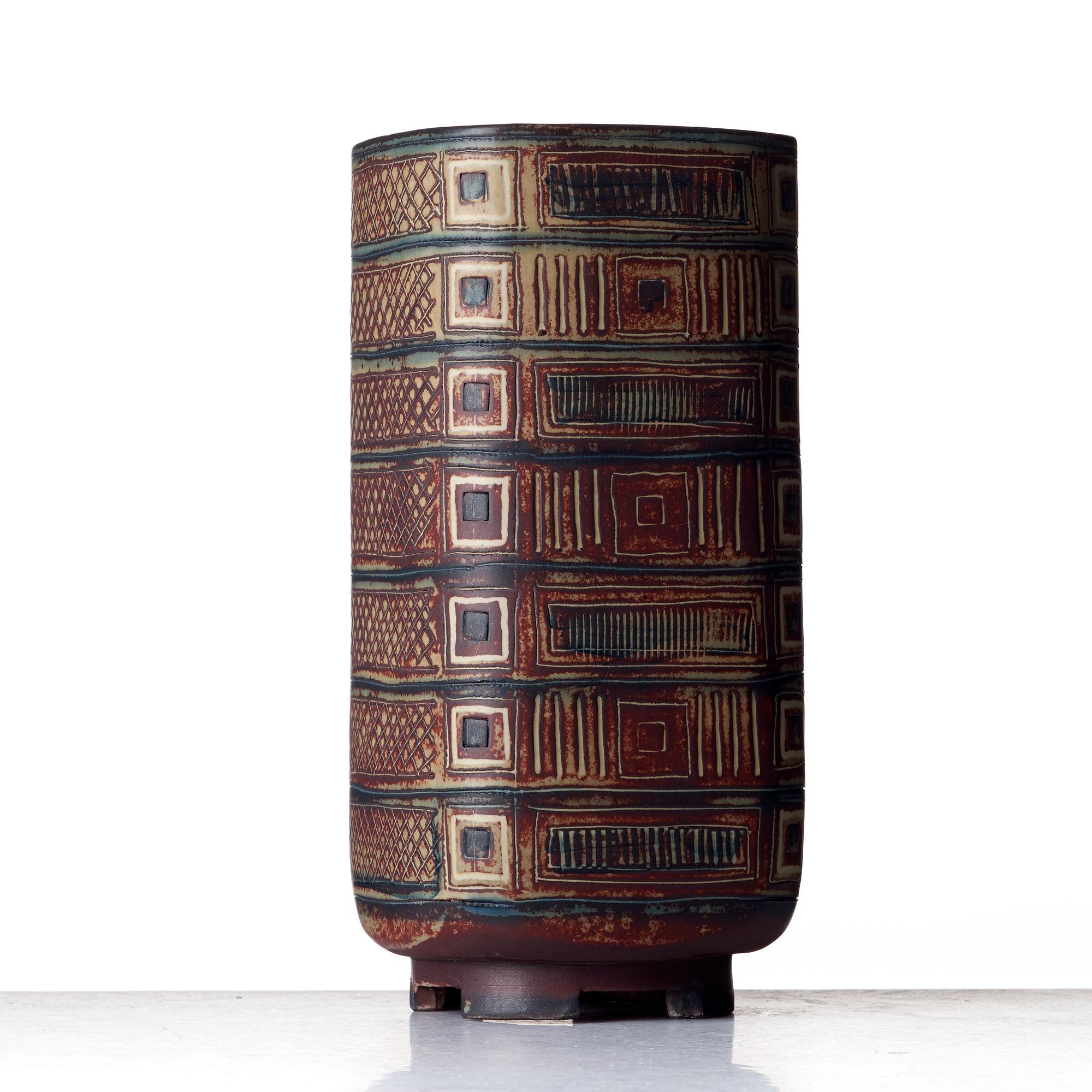 Wilhelm Kåge, a Farsta stoneware vase, Gustavsberg Studio, Sweden 1950's.