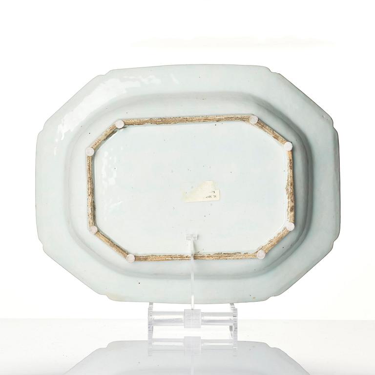 A famille rose 'double peacock' tureen with cover and stand, Qing dynasty, Qianlong (1736-95).