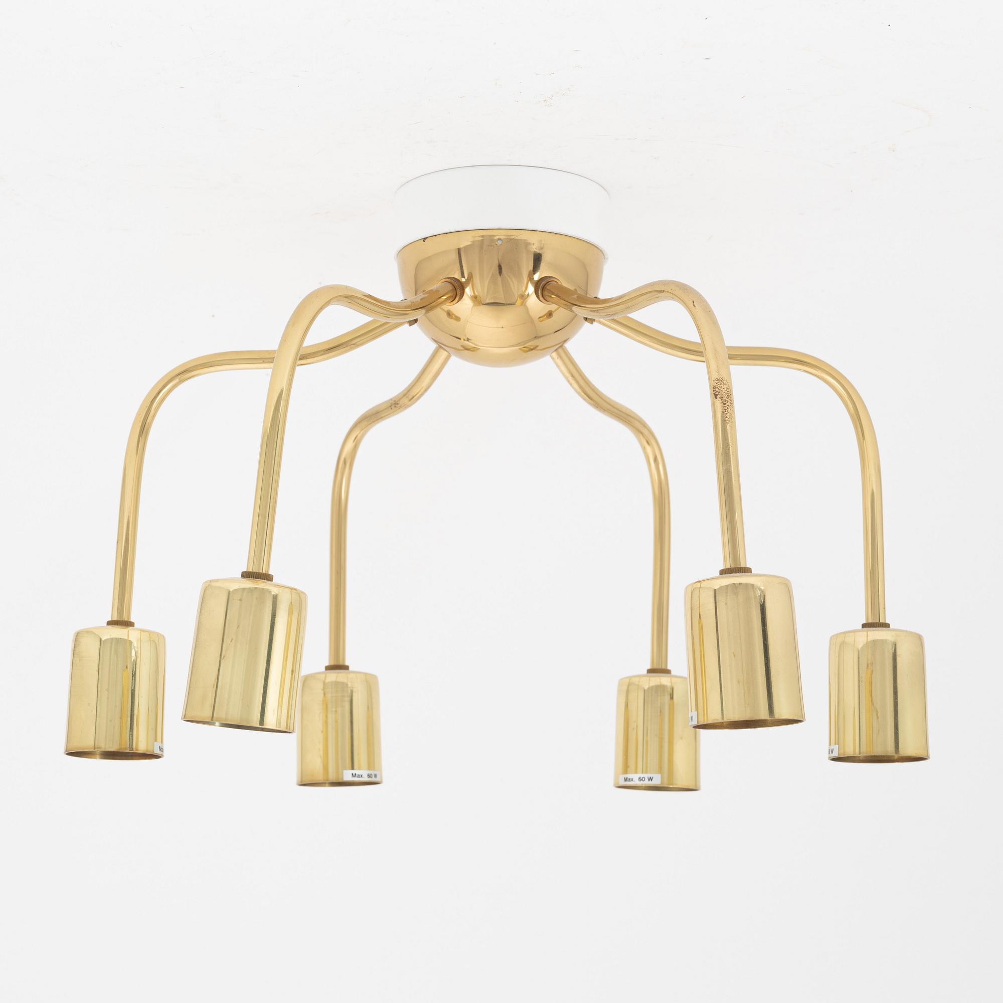 A model 2356 brass ceiling lamp by Josef Frank for Firma Svenskt Tenn.