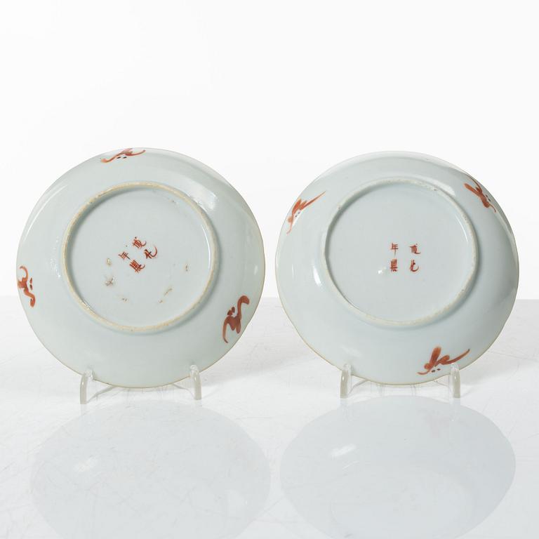 Fat, sex stycken, porslin, Kina, sen Qingdynasti / omkring 1900.
