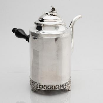 Stephan Westerstråhle, kaffekanna, silver, Stockholm, 1811. Sengustaviansk.