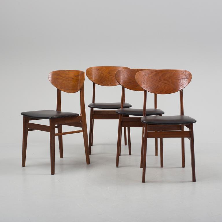 A set of four 1950s/1960s chairs.