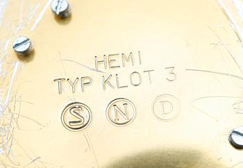 VÄGGLAMPOR, 6 st, "Klot 3", Hemi, 1970-tal.