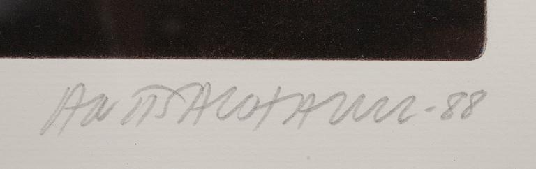 ANTTI SALOKANNEL, färgetsning, signerad och daterad -88, numererad 50/100.