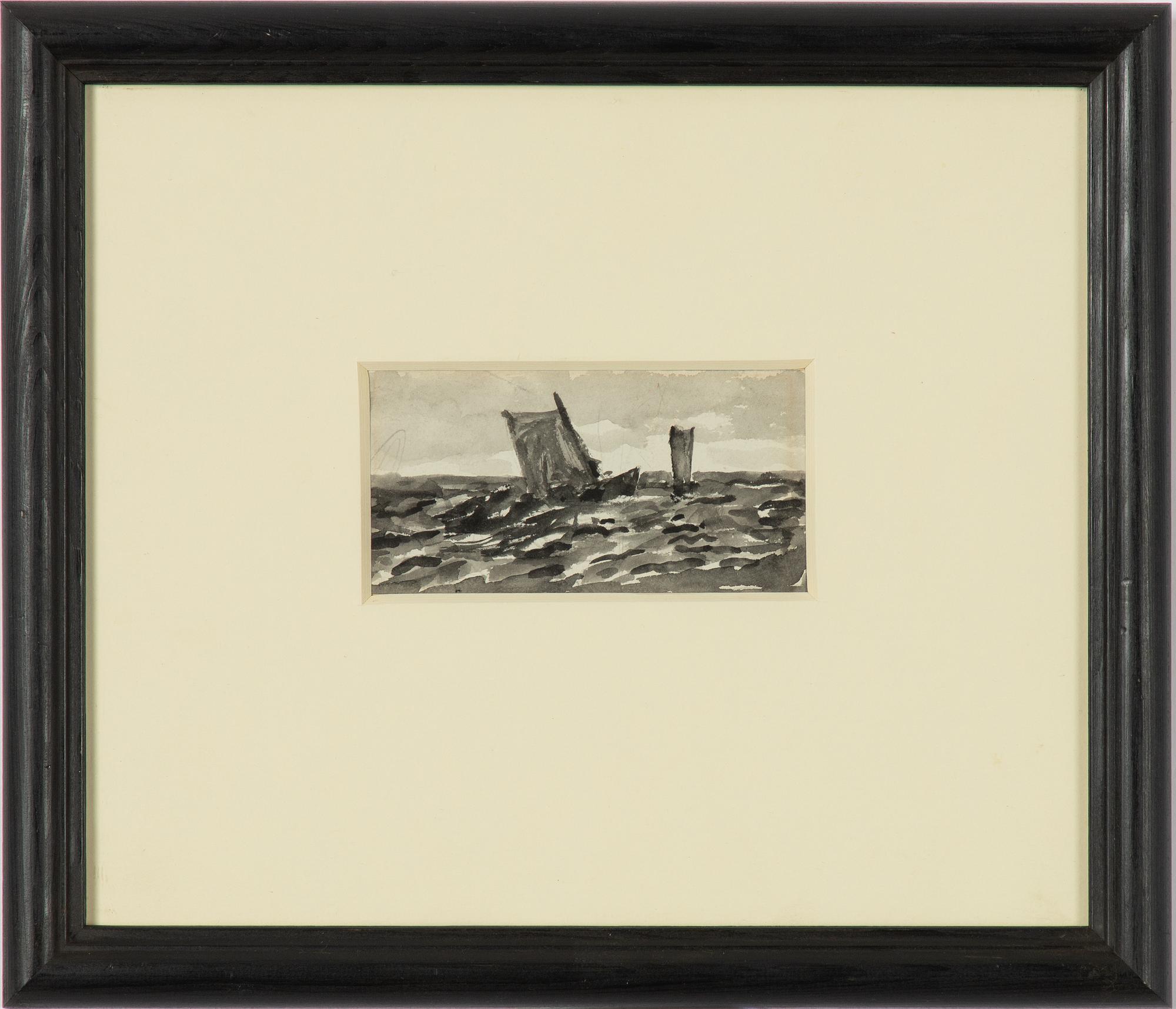 Bruno Liljefors, Fishing Boats in Rough Sea.