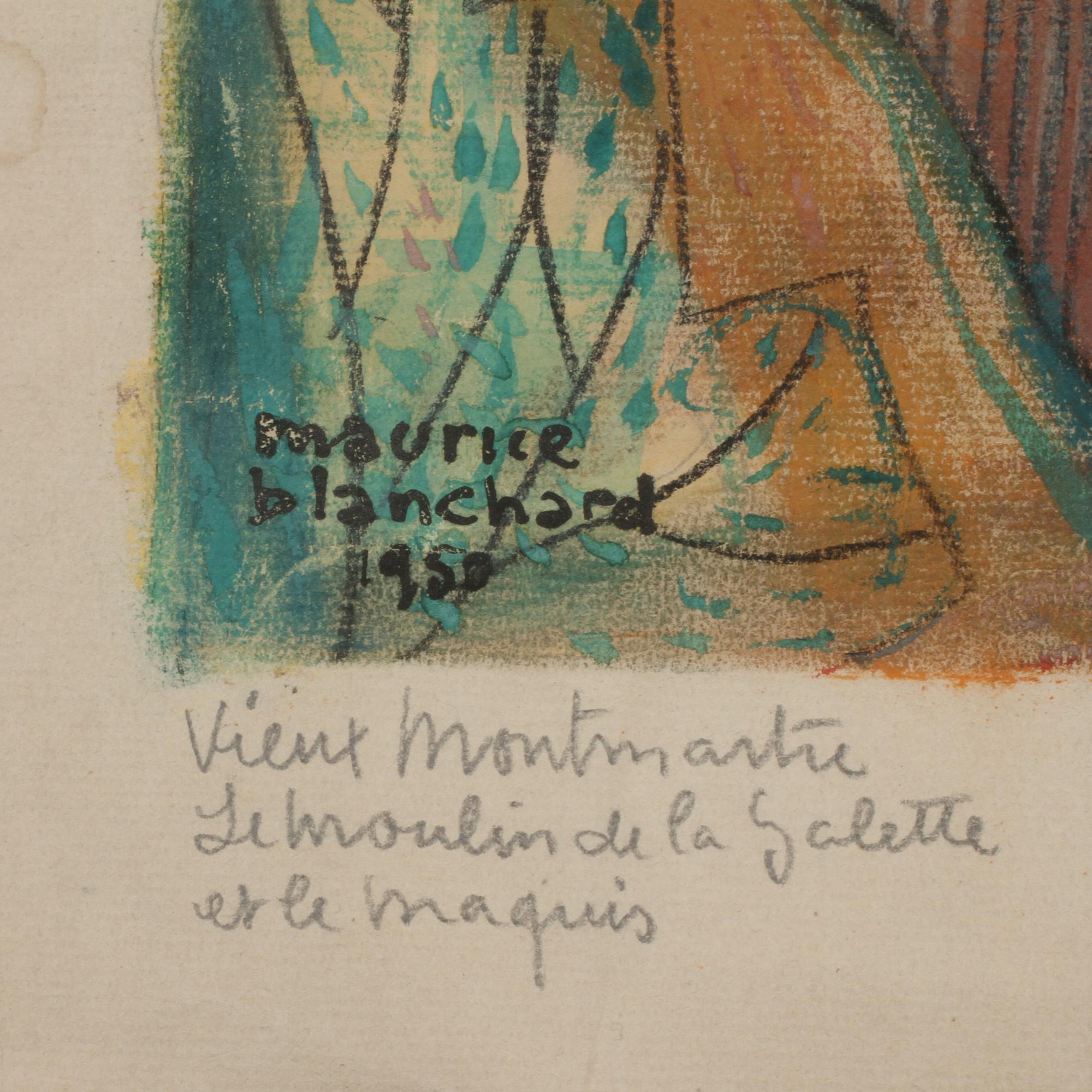 MAURICE BLANCHARD, blandteknik, signerad och daterad 1950.
