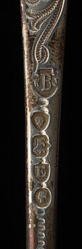 RESEBESTICK, i etui. Silver, London, 1880-1881. Tot 164 g.