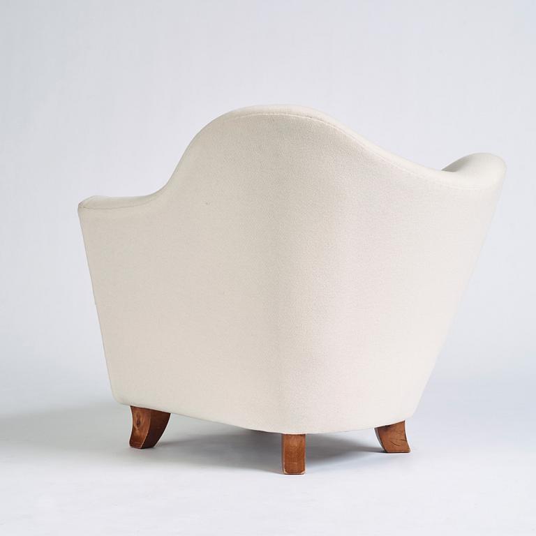 Carl Cederholm, a Swedish Modern asymmetrical armchair, Stil & Form Stockholm 1940s.