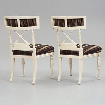A pair of late Gustavian chairs by Johan Erik Höglander (master in Stockholm 1777).