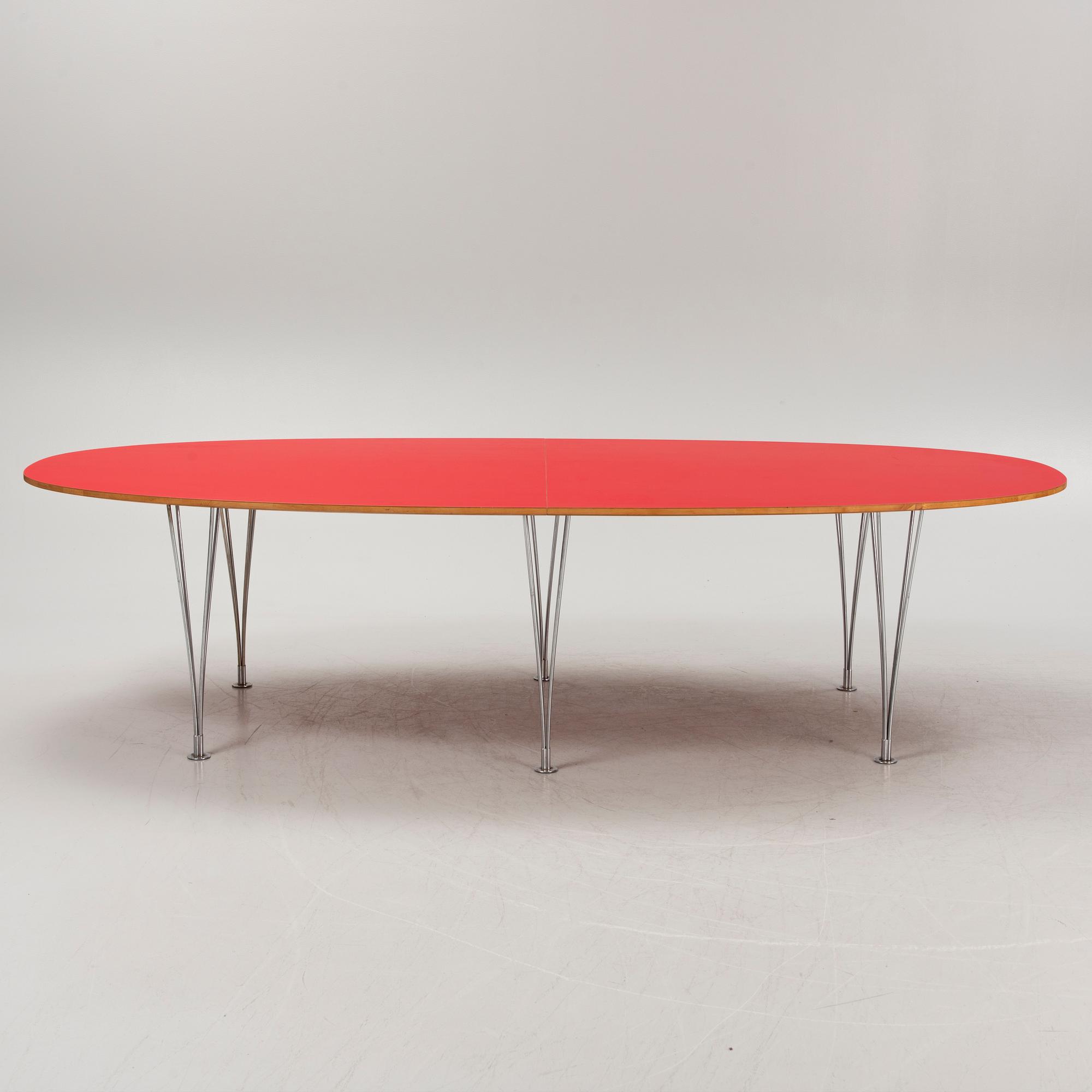Bruno Mathsson & Piet Hein, a 'Superellips' dining table, 21st century.